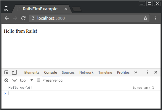 Rails hello world with webpack