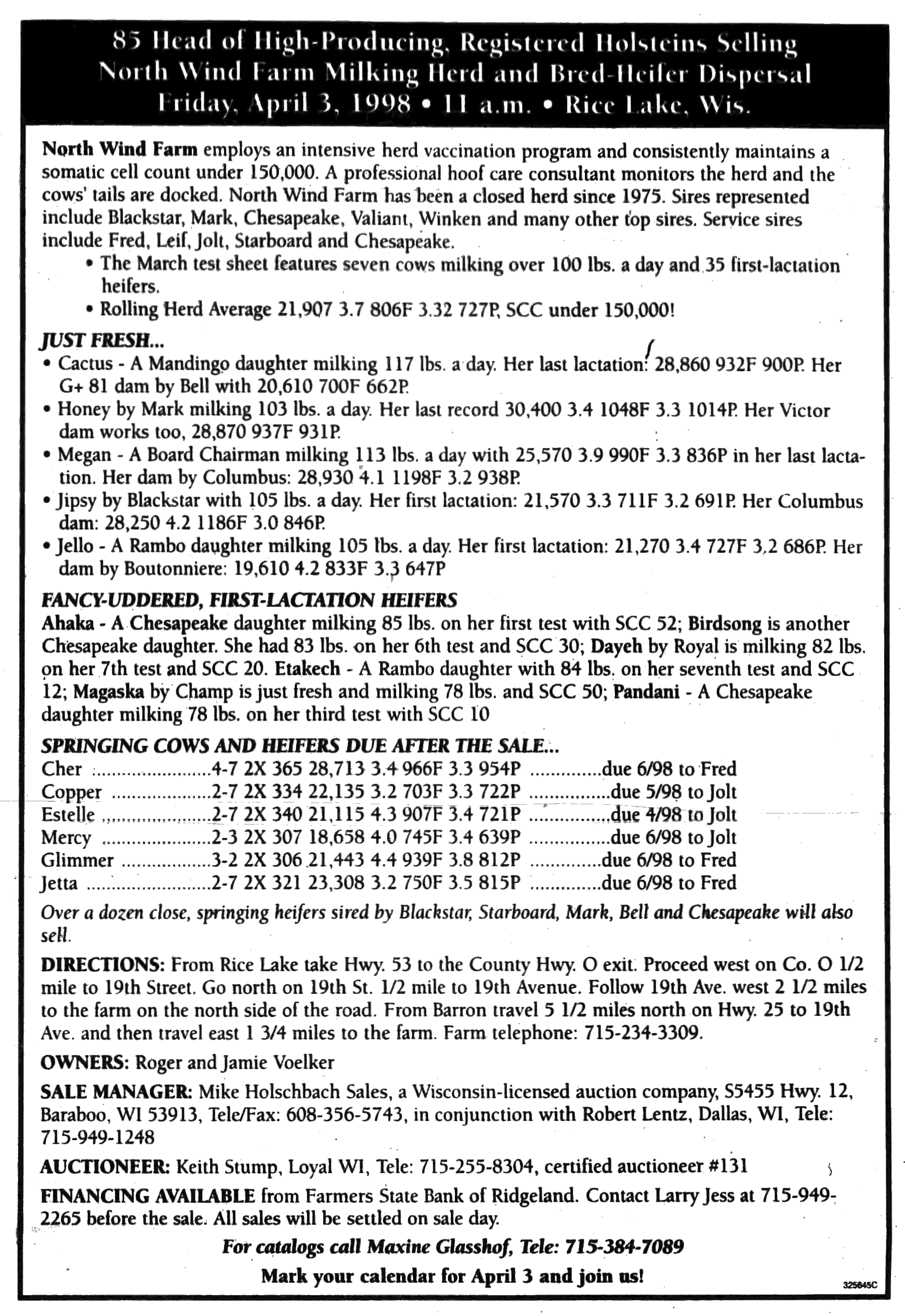 Dispersal sale newspaper ad