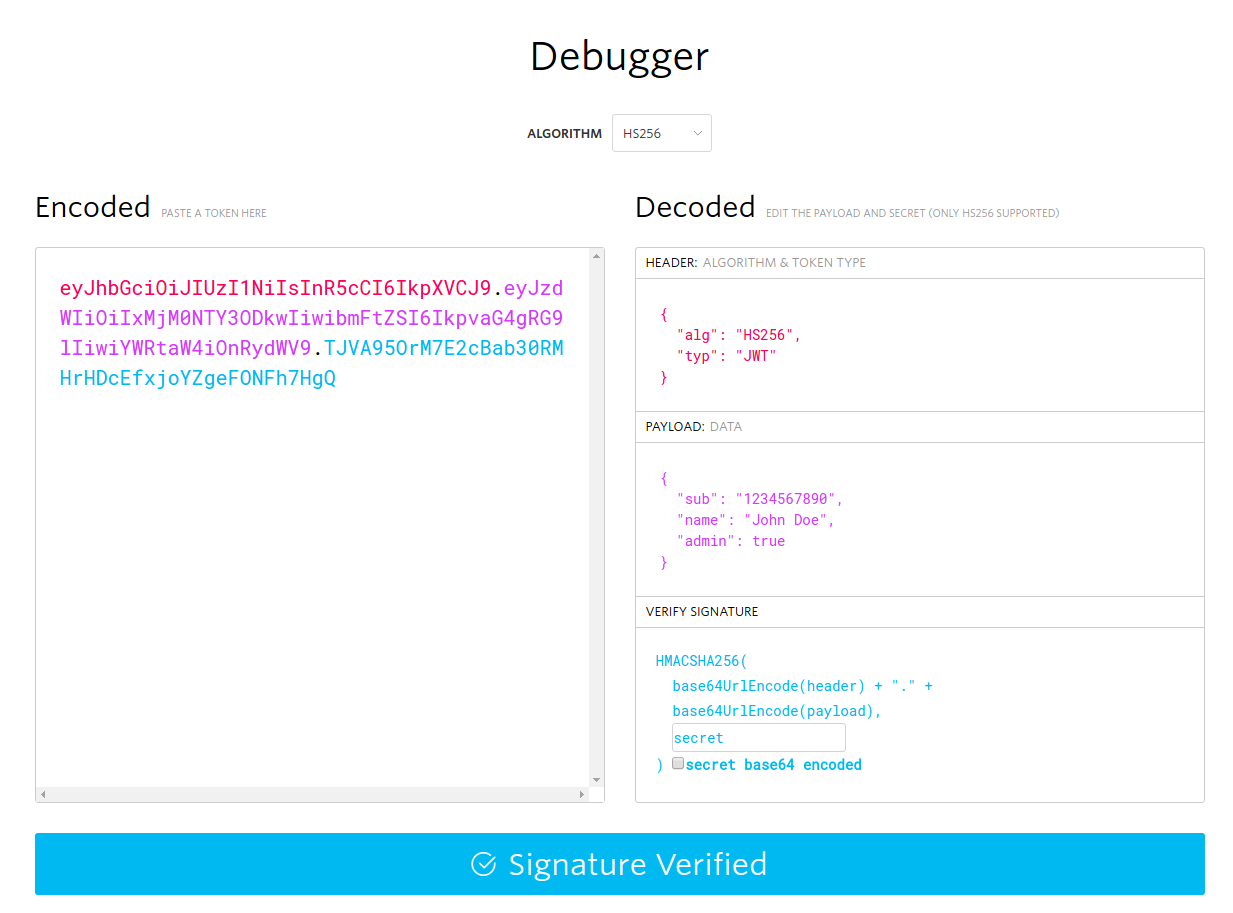 JWT debugger
